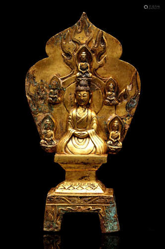 A GILT BRONZE BUDDHA