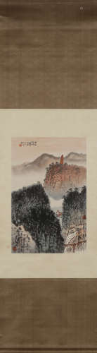 A LANDSCAPE VERTICAL AXIS PAINTING BY QIANSONGYAN