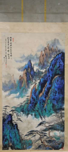 A LANDSCAPE PATTERN VERTICAL AXIS PAINTING BY LIUHAISU