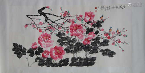 A FLOWER VERTICAL AXIS PAINTING BY CHENYONGQIANG