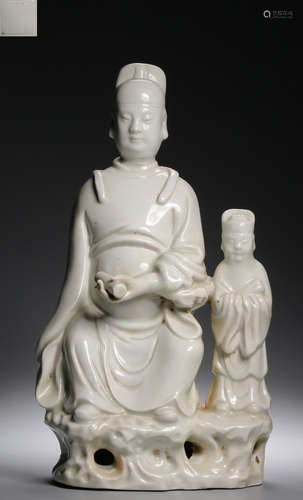 A DEHUA WHITE GLAZE WENCHANGDIJUN STATUE