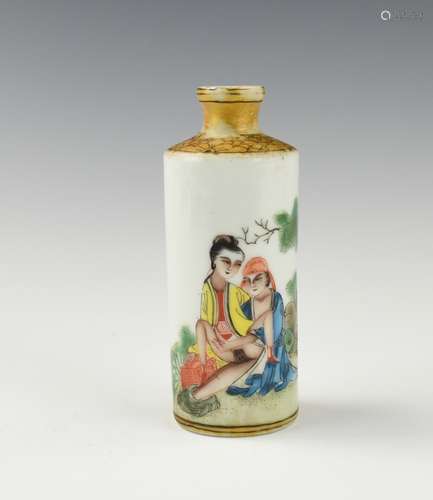 Chinese Erotic Famille Rose Snuff Bottle