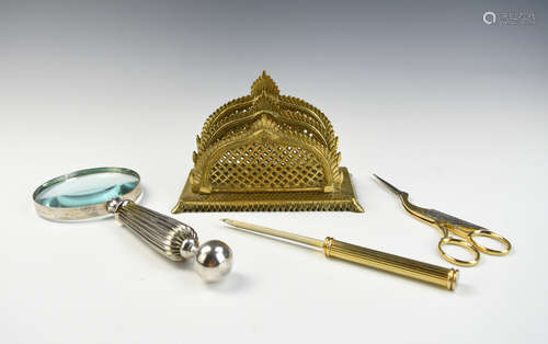 Set of Scissor,Magnify Glass,Letter Opener &Holder