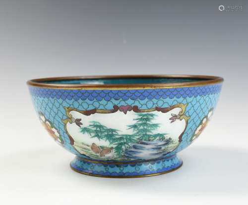 Chinese Cloisonne Bowl, 19-20th C.