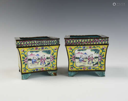 Two Chinese Closisonne Flower Basins