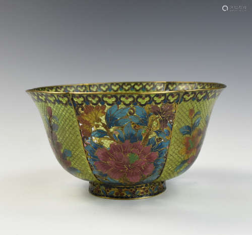 Chinese Cloisonne Lobed Bowl