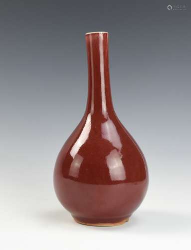 Chinese Red Glazed Vase, 19th C.