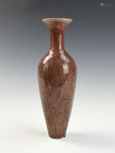 Chinese Peachbloom Glazed Red Bottle Vase