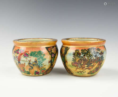 Two Japanese Porcelain Jardinières