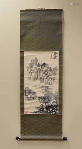 Chinese Painting of Mountainous Scenery ,Signed