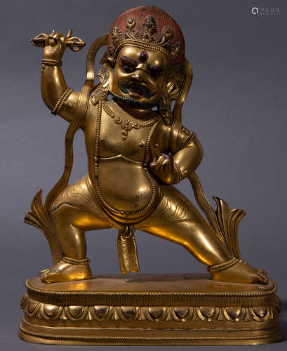 Ancient Chinese gilt bronze buddha statue中國古代銅鎏金佛像
