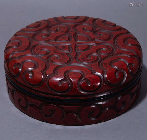 Ancient Chinese copper inside and lacquer box中國古代銅胎漆器盒