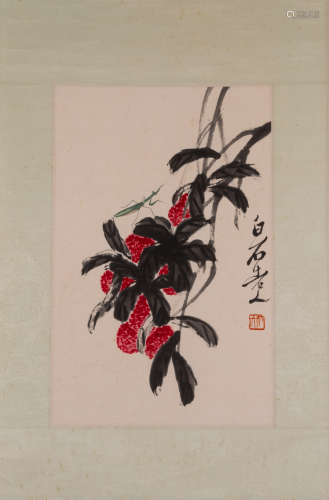 Chinese painting, fruits, Qi Baishi中國古代書畫齊白石