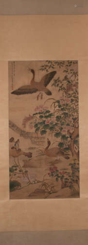 Chinese painting, wild geese, Jiang Tingxi中國古代書畫蔣廷錫