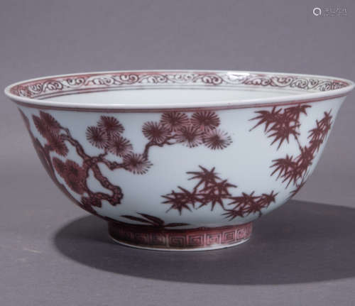Ancient Chinese underglazed red bowl中國古代釉裡紅大碗