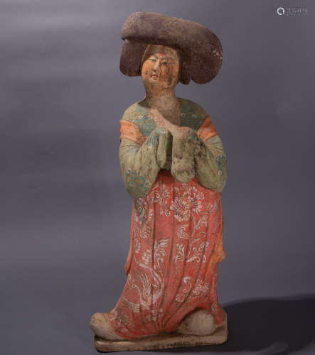 Ancient Chinese colourful pottery lady figure中國古代彩繪陶俑