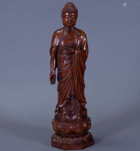 Ancient Chinese Boxwood Buddha Statue中國古代黃楊木雕佛像