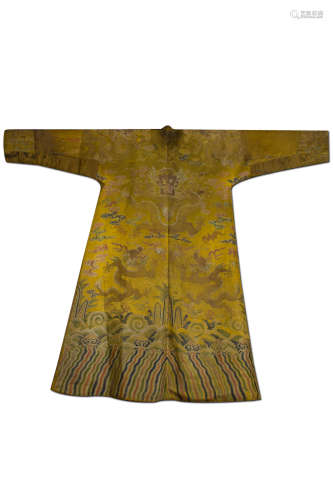 Ancient Chinese Kesi robe with dragon pattern中國古代緙絲吉服