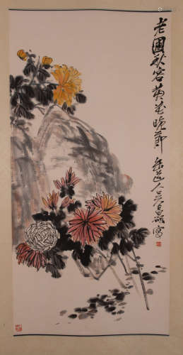 Ancient Chinese painting, flowers, Wu Changshuo中國古代書畫吳昌碩