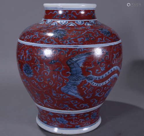 Chinese ancient red glazed large pot中國古代紅釉大罐