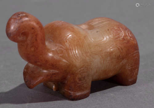 Ancient Chinese Hetian jade carving elephant中國古代和田玉雕大象