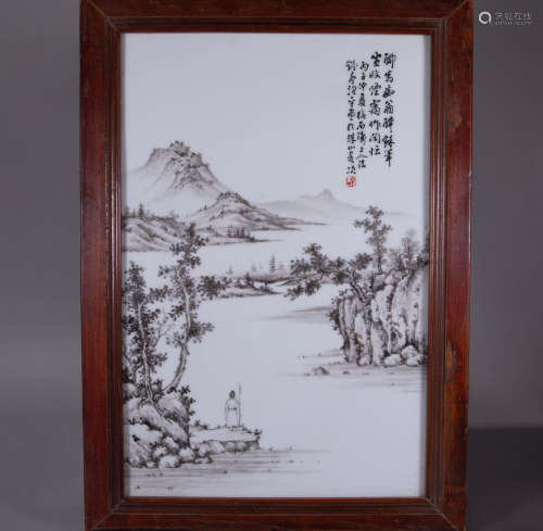 Chinese ancient wucai porcelain panel painting中國古代五彩瓷板畫
