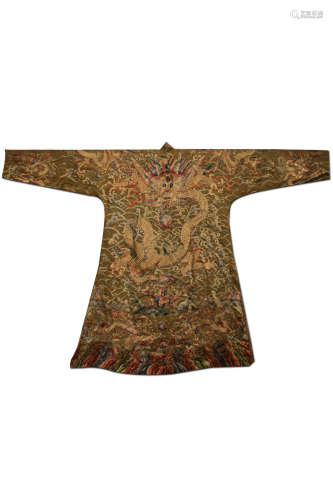 Ancient Chinese Kesi court robe with dragon pattern中國古代緙絲吉服