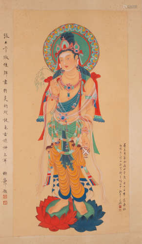 Chinese painting, Bodhisattva, Zhang Daqian中國古代書畫張大千