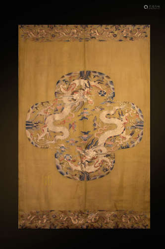 Ancient Chinese silk kesi hanging screen中國古代緙絲掛屏