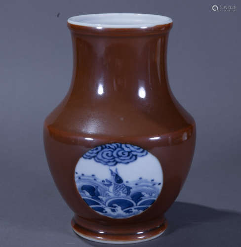 ancient Chinese purple gold glazed vase中國古代紫金釉花瓶