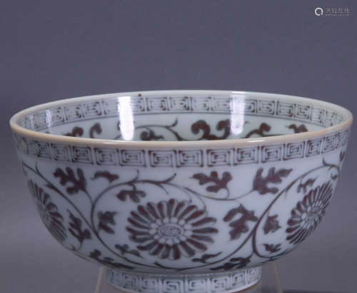 ancient Chinese underglazed red bowl中國古代釉裡紅大碗