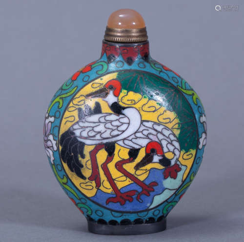 Ancient Chinese Cloisonne Snuff Bottle中國古代景泰藍鼻煙壺