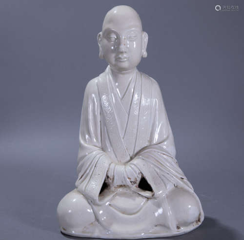 Ancient Chinese ding kiln White Glazed Buddha Statue中國古代定窯白釉佛像