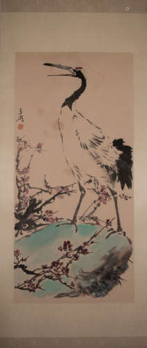 Chinese painting, crane, Wang Xuetao中國古代書畫王雪濤