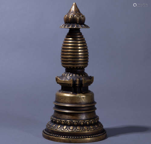 ancient Chinese copper stupa中國古代銅佛塔