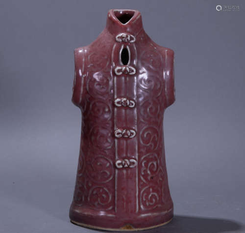 ancient Chinese purple glazed robe-shaped vase中國古代紫釉異形花瓶