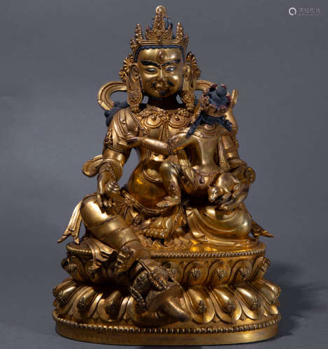 Ancient Chinese gilt bronze buddha statue中國古代銅鎏金佛像