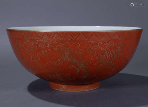 ancient Chinese famille rose bowl中國古代粉彩大碗