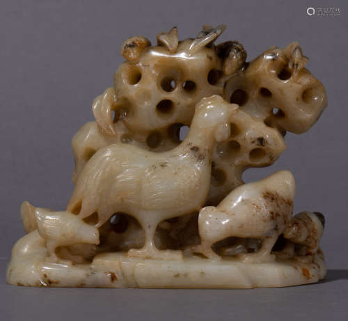 Ancient Chinese Hetian jade carving ornaments中國古代和田玉雕擺件