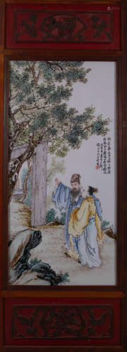 ancient Chinese wucai porcelain panel painting中國古代五彩瓷板畫