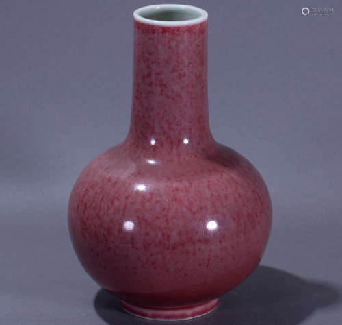ancient Chinese red glazed bottle中國古代紅釉天球瓶