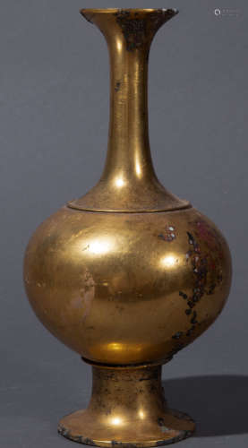 Ancient Chinese copper gilt net bottle中國古代銅鎏金淨瓶