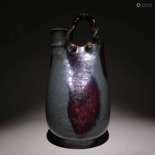 钧窑皮囊壶 Leather bag pot of Jun kiln