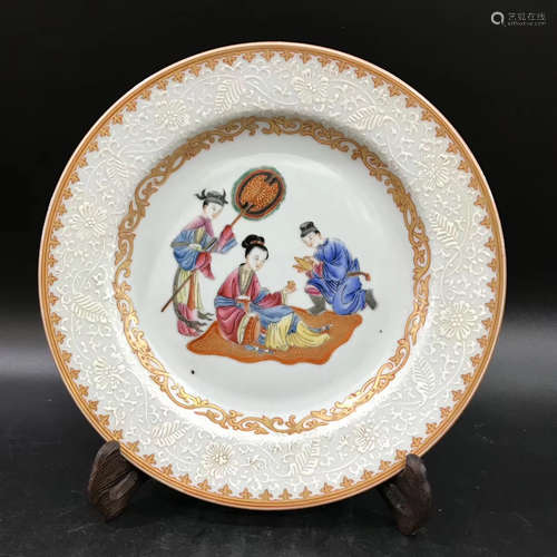 粉彩人物盘 Pastel character plate