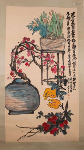 Chinese painting, flowers, Wu Changshuo中國古代書畫吳昌碩