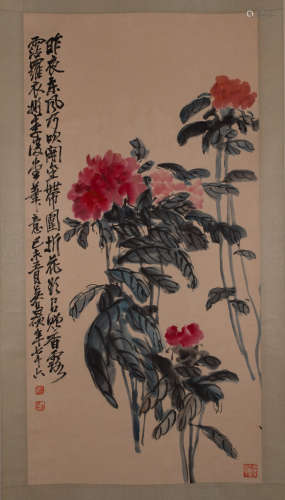 Chinese painting, flowers, Wu Changshuo中國古代書畫吳昌碩
