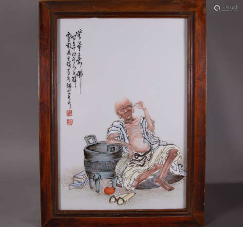 ancient Chinese wucai porcelain panel painting中國古代五彩瓷板畫