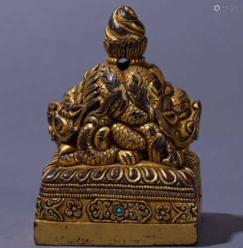 Ancient Chinese Gilt bronze and Silver Seal中國古代銅鎏金銀印章