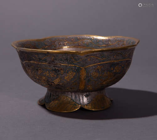 Ancient Chinese silver gilt bowl中國古代銀鎏金碗