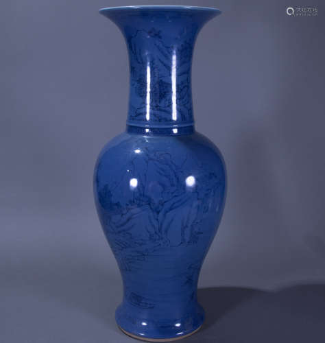 ancient Chinese blue glaze vase中國古代藍釉花瓶